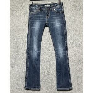 Stetson Sz 4 Cowgirl Jean Hollywood Bootcut Country Western Blue Denim Whiskered